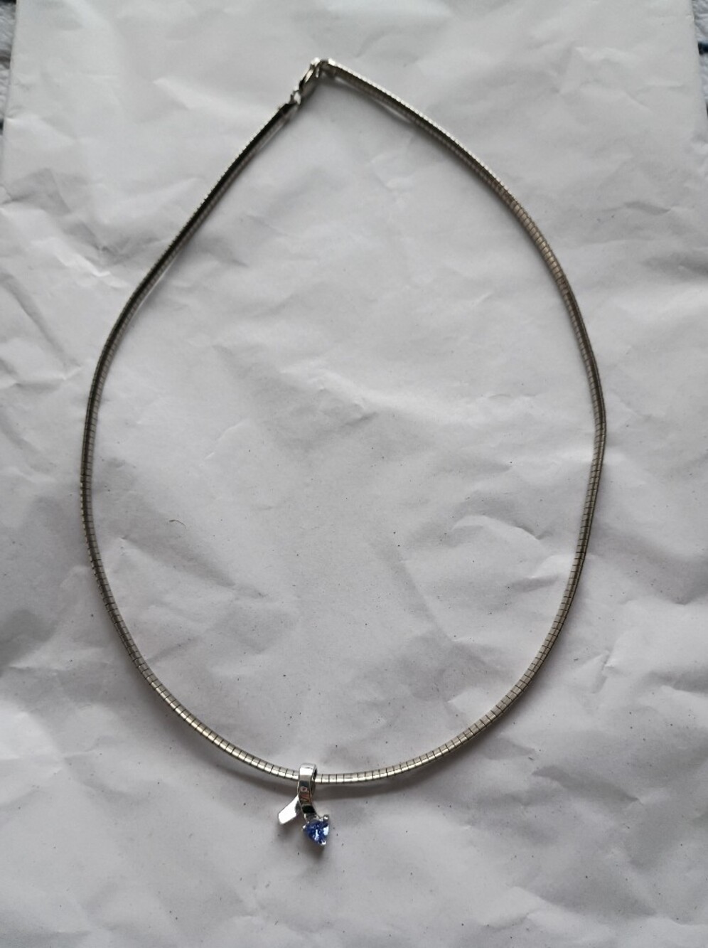 Diamonds International Safi Kilima Tanzanite Silver Omega 18” Chain Necklace 14g